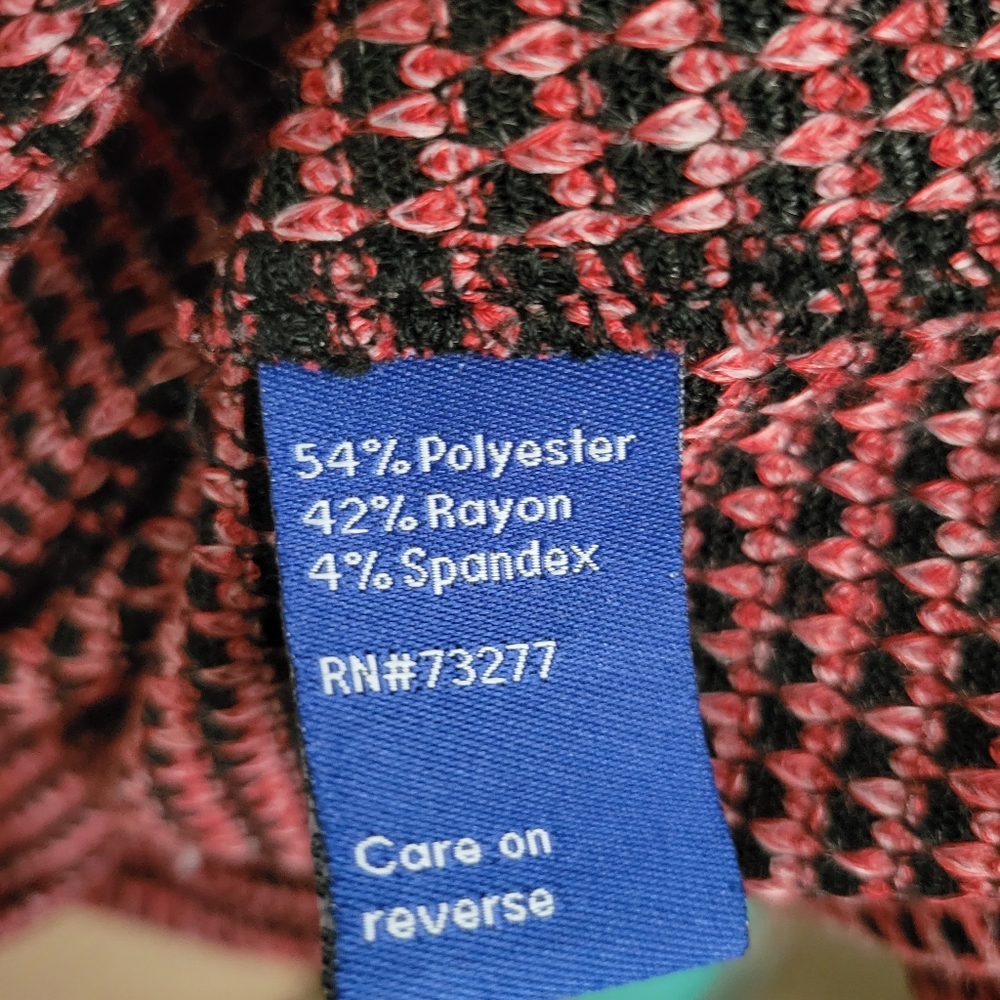 Apt. 9 | Red/Black Mock Checkered Asymmetrical Hem Sweater - Picture 5 of 9